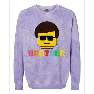 Block Brick Building Brother Master Builder Matching Family Colorblast Crewneck Sweatshirt