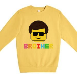 Block Brick Building Brother Master Builder Matching Family Premium Crewneck Sweatshirt