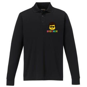 Block Brick Building Brother Master Builder Matching Family Performance Long Sleeve Polo