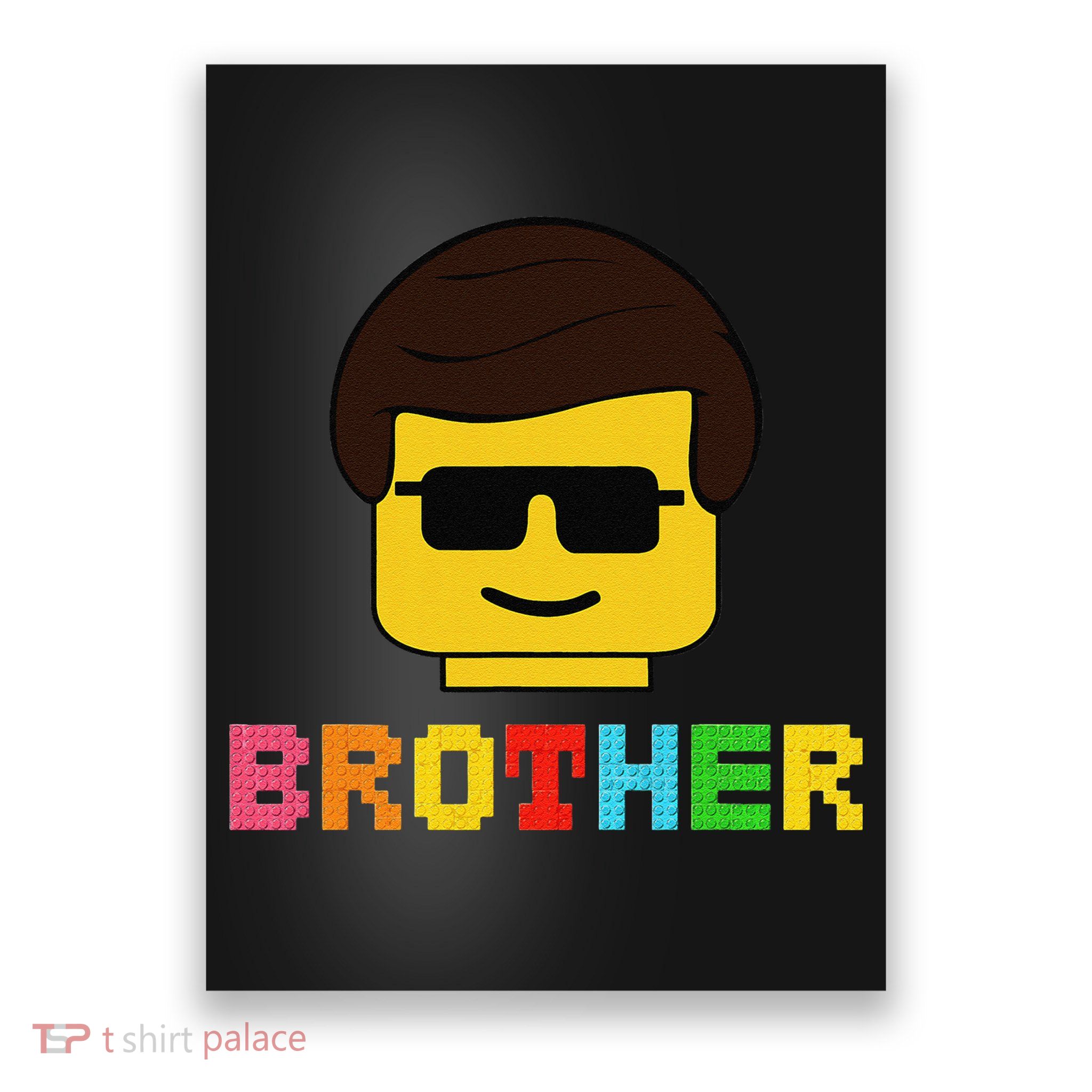 Block Brick Building Brother Master Builder Matching Family Poster