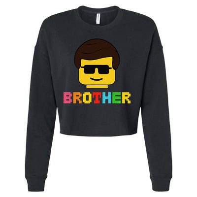 Block Brick Building Brother Master Builder Matching Family Cropped Pullover Crew