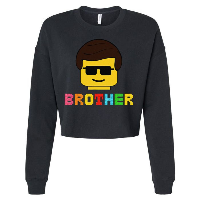 Block Brick Building Brother Master Builder Matching Family Cropped Pullover Crew