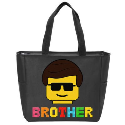 Block Brick Building Brother Master Builder Matching Family Zip Tote Bag