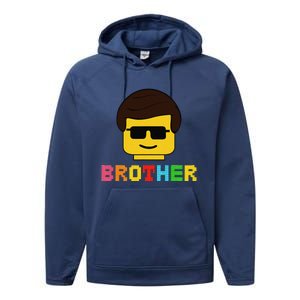 Block Brick Building Brother Master Builder Matching Family Performance Fleece Hoodie