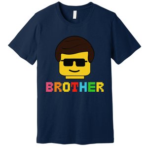 Block Brick Building Brother Master Builder Matching Family Premium T-Shirt