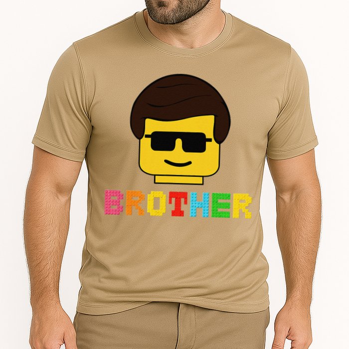 Block Brick Building Brother Master Builder Matching Family Cooling Performance Crew T-Shirt