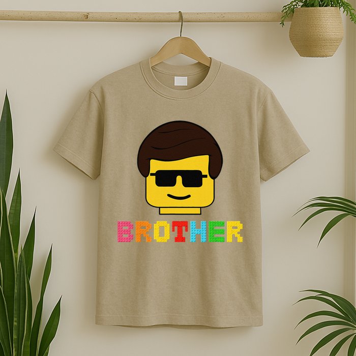 Block Brick Building Brother Master Builder Matching Family T-Shirt