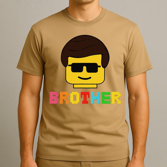 Block Brick Building Brother Master Builder Matching Family T-Shirt