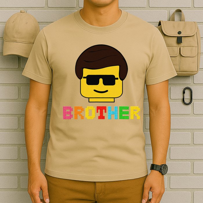 Block Brick Building Brother Master Builder Matching Family T-Shirt