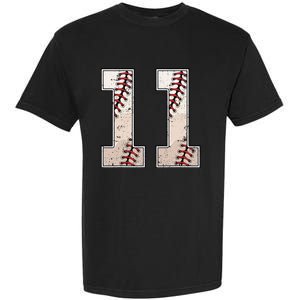 Baseball Birthday Boy Eleven 11 Years Old 11th Bday Party Garment-Dyed Heavyweight T-Shirt