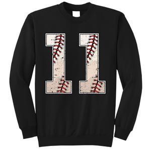 Baseball Birthday Boy Eleven 11 Years Old 11th Bday Party Sweatshirt