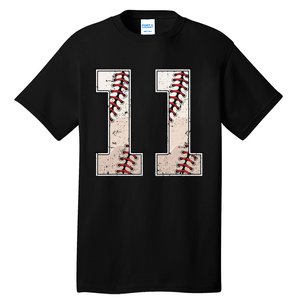 Baseball Birthday Boy Eleven 11 Years Old 11th Bday Party Tall T-Shirt