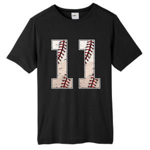 Baseball Birthday Boy Eleven 11 Years Old 11th Bday Party Tall Fusion ChromaSoft Performance T-Shirt