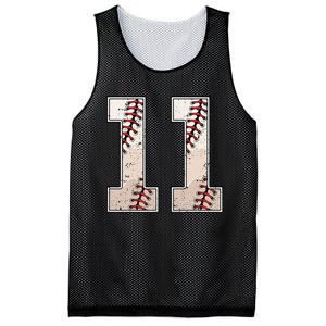 Baseball Birthday Boy Eleven 11 Years Old 11th Bday Party Mesh Reversible Basketball Jersey Tank