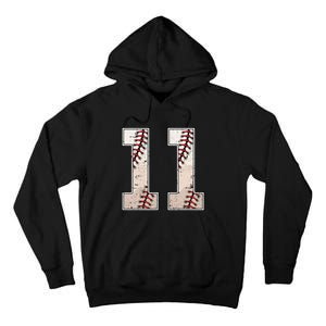 Baseball Birthday Boy Eleven 11 Years Old 11th Bday Party Tall Hoodie