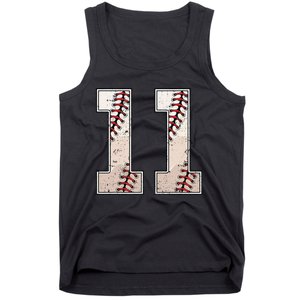 Baseball Birthday Boy Eleven 11 Years Old 11th Bday Party Tank Top