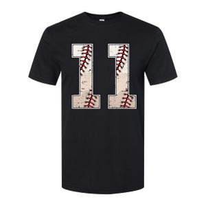 Baseball Birthday Boy Eleven 11 Years Old 11th Bday Party Softstyle CVC T-Shirt