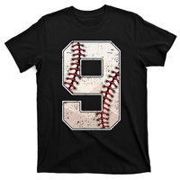 Baseball Birthday Boy Nine 9 Years Old Ninth 9th Bday Party T-Shirt