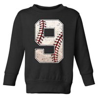 Baseball Birthday Boy Nine 9 Years Old Ninth 9th Bday Party Toddler Sweatshirt