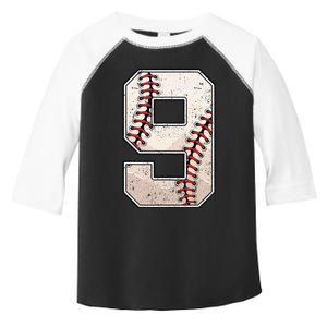 Baseball Birthday Boy Nine 9 Years Old Ninth 9th Bday Party Toddler Fine Jersey T-Shirt