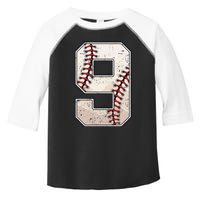 Baseball Birthday Boy Nine 9 Years Old Ninth 9th Bday Party Toddler Fine Jersey T-Shirt