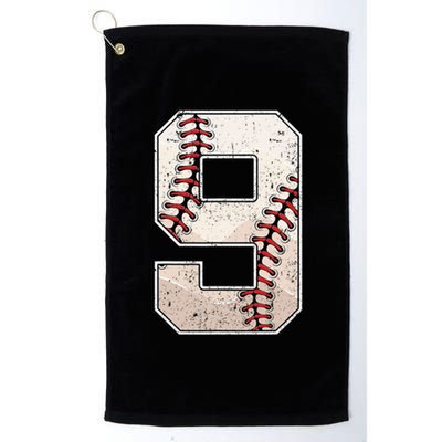 Baseball Birthday Boy Nine 9 Years Old Ninth 9th Bday Party Platinum Collection Golf Towel