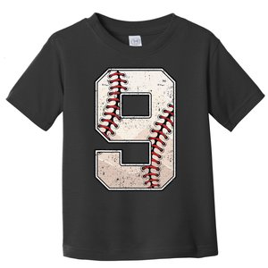 Baseball Birthday Boy Nine 9 Years Old Ninth 9th Bday Party Toddler T-Shirt