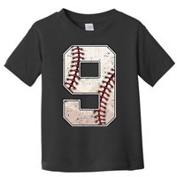 Baseball Birthday Boy Nine 9 Years Old Ninth 9th Bday Party Toddler T-Shirt