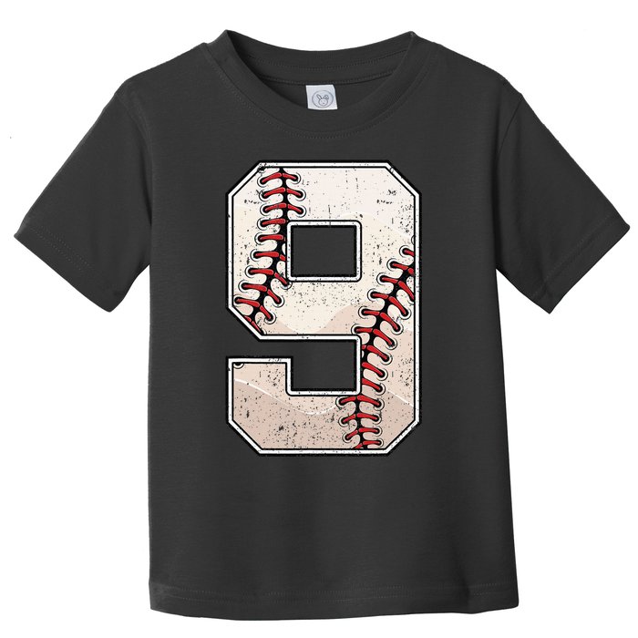 Baseball Birthday Boy Nine 9 Years Old Ninth 9th Bday Party Toddler T-Shirt