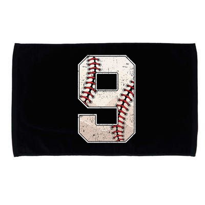 Baseball Birthday Boy Nine 9 Years Old Ninth 9th Bday Party Microfiber Hand Towel