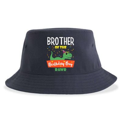 Birthday Boy Brother Of Dinosaurs Lover Son Funny For A Sustainable Bucket Hat