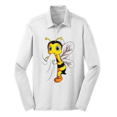 Bee Bumble Bee Silk Touch Performance Long Sleeve Polo