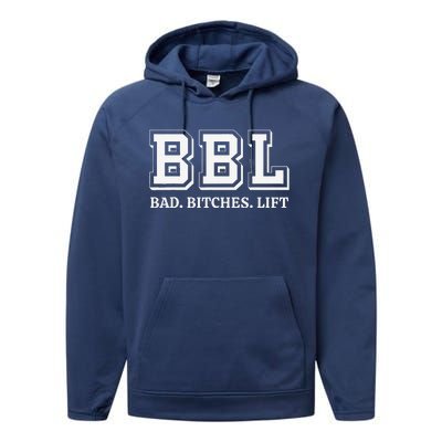 Bbl Bad Bitches Lift Funny Lifting Weight Workout Fitness Performance Fleece Hoodie