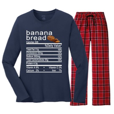 Banana Bread Women's Long Sleeve Flannel Pajama Set 