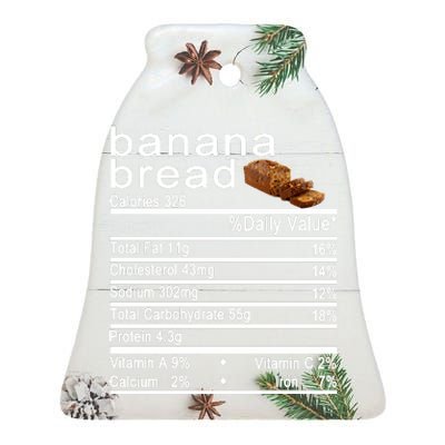 Banana Bread Ceramic Bell Ornament