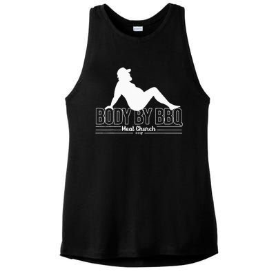 Body By Bbq Vintage Meat Church Hot Ladies PosiCharge Tri-Blend Wicking Tank