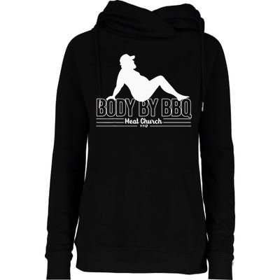 Body By Bbq Vintage Meat Church Hot Womens Funnel Neck Pullover Hood