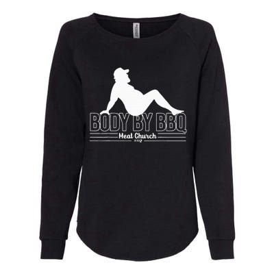 Body By Bbq Vintage Meat Church Hot Womens California Wash Sweatshirt