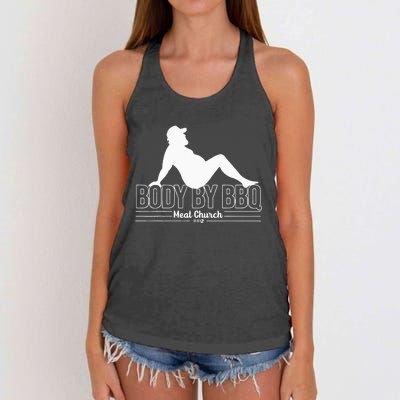 Body By Bbq Vintage Meat Church Hot Women's Knotted Racerback Tank