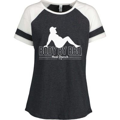 Body By Bbq Vintage Meat Church Hot Enza Ladies Jersey Colorblock Tee