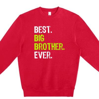 Best Big Brother Ever Teenager Older Sibling For Boys Premium Crewneck Sweatshirt