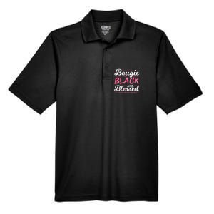 Bougie Black Blessed Dope Boujee Melanin Christmas Gift Tee Gift Men's Origin Performance Pique Polo