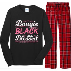 Bougie Black Blessed Dope Boujee Melanin Christmas Gift Tee Gift Long Sleeve Pajama Set