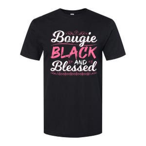 Bougie Black Blessed Dope Boujee Melanin Christmas Gift Tee Gift Softstyle CVC T-Shirt