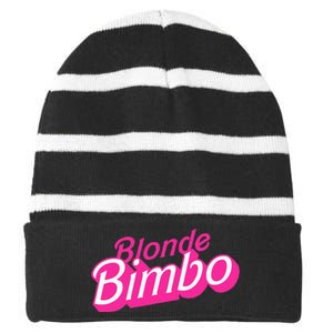 Blonde Bimbo Striped Beanie with Solid Band