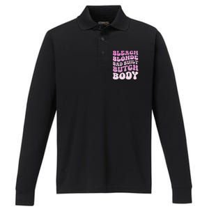 Bleach Blonde Bad Built Butch Body Performance Long Sleeve Polo