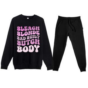 Bleach Blonde Bad Built Butch Body Premium Crewneck Sweatsuit Set