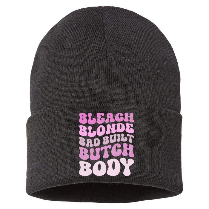 Bleach Blonde Bad Built Butch Body Sustainable Knit Beanie