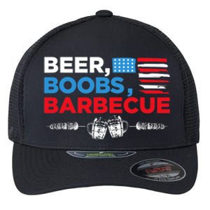 Beer Boobs Barbecue July 4th Memorial Celebration Flexfit Unipanel Trucker Cap