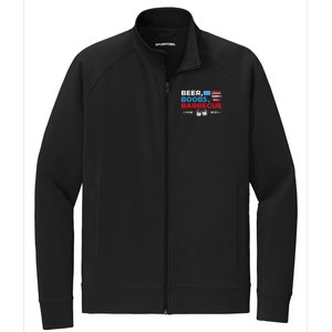 Beer Boobs Barbecue July 4th Memorial Celebration Stretch Full-Zip Cadet Jacket